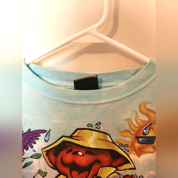 Vintage (Old Tag) Y2K Liquid Blue Grateful Dead spring tour shirt Tie Dye Bear - Picture 6 of 6